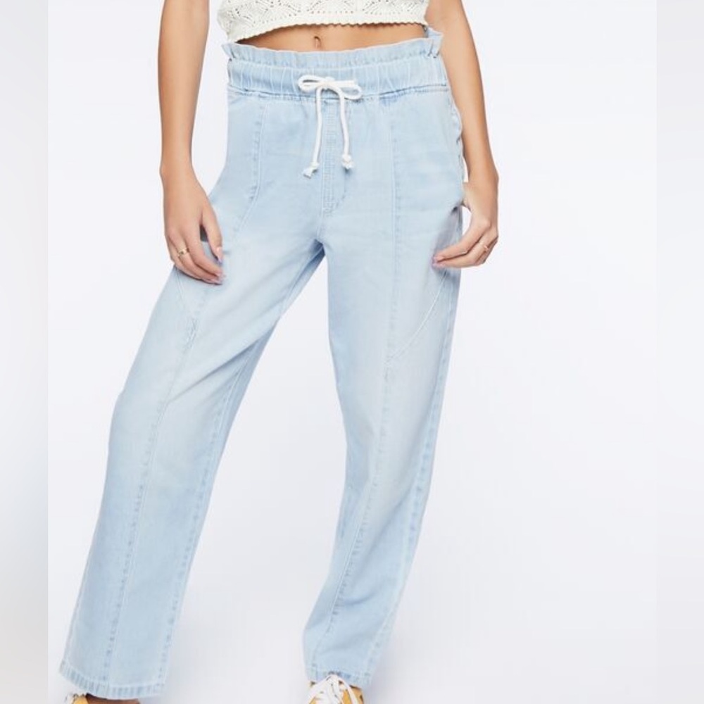 Forever 21 Drawstring Paperbag Jeans